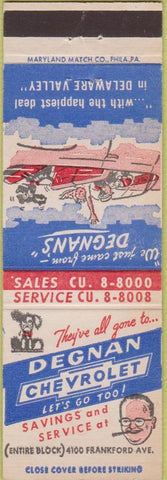 Matchbook Cover - Degnan Chevrolet Philadelphia PA