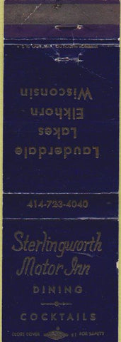 Matchbook Cover - Sterlingworth Motor Inn Elkhorn WI