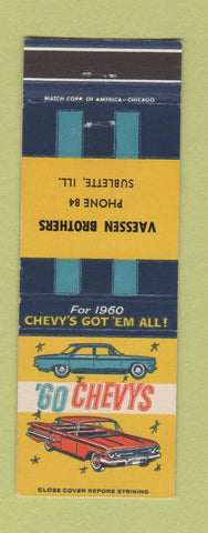 Matchbook Cover - 1960 Chevrolet Vaessen Sublette IL low phone #