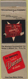 Matchbook Cover - Duran Upholstery Philadelphia PA