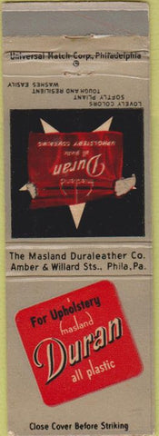 Matchbook Cover - Duran Upholstery Philadelphia PA