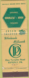Matchbook Cover - Central Door Plywood Co Esterly PA