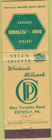 Matchbook Cover - Central Door Plywood Co Esterly PA
