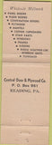 Matchbook Cover - Central Door Plywood Co Esterly PA