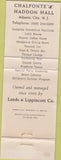Matchbook Cover - Chalfonte Haddon Hall Atlantic City NJ