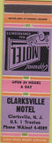 Matchbook Cover - Clarksville Motel NJ