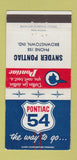 Matchbook Cover - 1954 Pontiac Snyder Brownstown IN 30 Strike