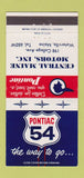 Matchbook Cover - 1954 Pontiac Central Maine Waterville ME 30 Strike