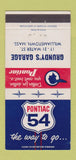 Matchbook Cover - 1954 Pontiac Grundy's Garage Williamstown MA 30 Strike