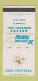 Matchbook Cover - 1956 Pontiac Kelly Bangor ME 30 Strike
