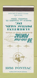 Matchbook Cover - 1956 Pontiac Albertini Shamokin PA 30 Strike