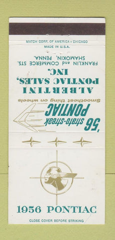 Matchbook Cover - 1956 Pontiac Albertini Shamokin PA 30 Strike