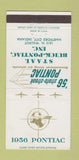 Matchbook Cover - 1956 Pontiac Staal Buick Hartford City IN 30 Strike