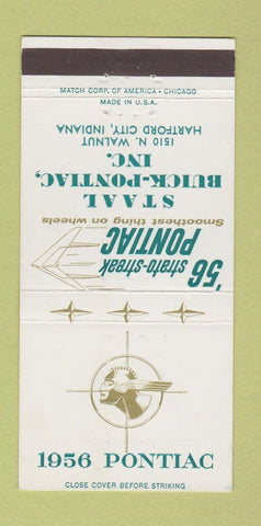 Matchbook Cover - 1956 Pontiac Staal Buick Hartford City IN 30 Strike