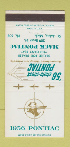 Matchbook Cover - 1956 Pontiac Mack St Johns MI 30 Strike