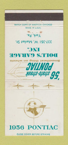 Matchbook Cover - 1956 Pontiac Doll's Garage York PA 30 Strike