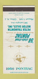 Matchbook Cover - 1956 Pontiac Peter Tramontin Clifton NJ 30 Strike
