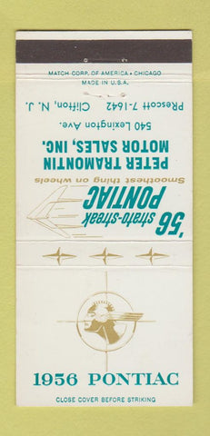 Matchbook Cover - 1956 Pontiac Peter Tramontin Clifton NJ 30 Strike