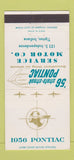 Matchbook Cover - 1956 Pontiac Service Motors Tipton IN 30 Strike
