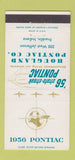 Matchbook Cover - 1956 Pontiac Houghland Franklin IN 30 Strike
