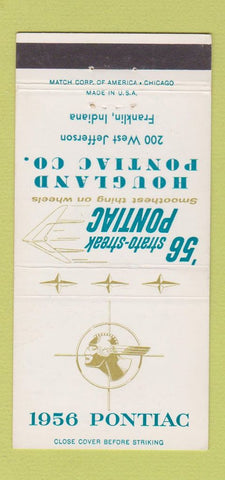 Matchbook Cover - 1956 Pontiac Houghland Franklin IN 30 Strike
