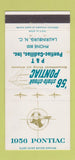 Matchbook Cover - 1956 Pontiac P&T Cadillac Laurinburg NC 30 Strike