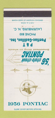 Matchbook Cover - 1956 Pontiac P&T Cadillac Laurinburg NC 30 Strike