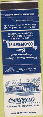Matchbook Cover - Campello Bank Brockton MA