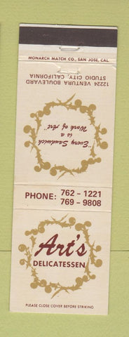 Matchbook Cover - Art's Deli Studio City CA