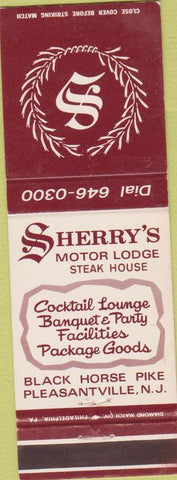 Matchbook Cover - Sherry's Motor Lodge Pleasantville NJ