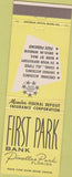 Matchbook Cover - First Park Bank Pinellas Park FL