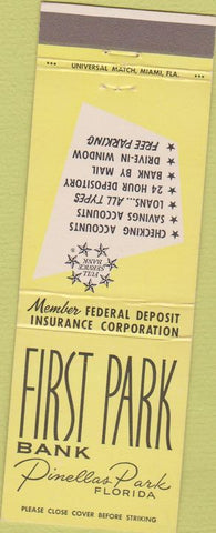 Matchbook Cover - First Park Bank Pinellas Park FL
