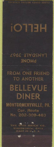 Matchbook Cover - Bellevue Diner Montgomeryville PA