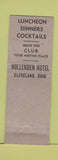 Matchbook Cover - Artists and Writers Club Hollenden Hotel Cleveland OH