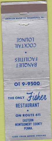 Matchbook Cover - Fisher Restaurant Montgomery County PA