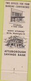 Matchbook Cover - Attleborough Savings Bank MA
