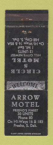 Matchbook Cover - Arrow Motel Prosho SD WORN