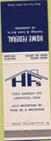 Matchbook Cover - Home Federal Savings Loan Lakewood OH