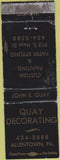 Matchbook Cover - Quay Decorating painting Allentown PA WEAR