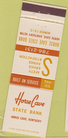 Matchbook Cover - Horse Cave State Bank KY