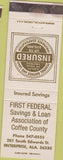 Matchbook Cover - First Federal Savings Enterprise AL