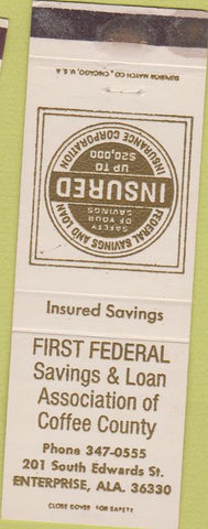 Matchbook Cover - First Federal Savings Enterprise AL