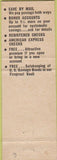 Matchbook Cover - Home Owners Federal Savings Boston MA
