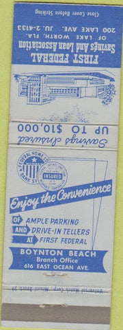 Matchbook Cover - First Federal Savings Lake Worth FL