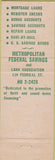 Matchbook Cover - Metropolitan Federal Savings Boston MA