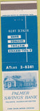 Matchbook Cover - Palmer Savings Bank MA