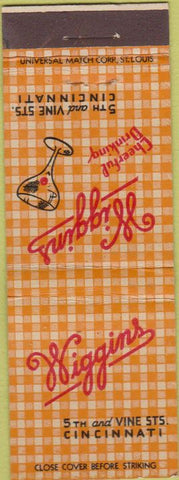 Matchbook Cover - Wiggins Restaurant Cincinnati OH