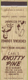 Matchbook Cover - Carl's Knotty Pine Columbus OH