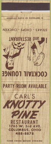 Matchbook Cover - Carl's Knotty Pine Columbus OH