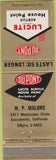 Matchbook Cover - Lucite Acrylic House Paint Sacramento CA Du Pont